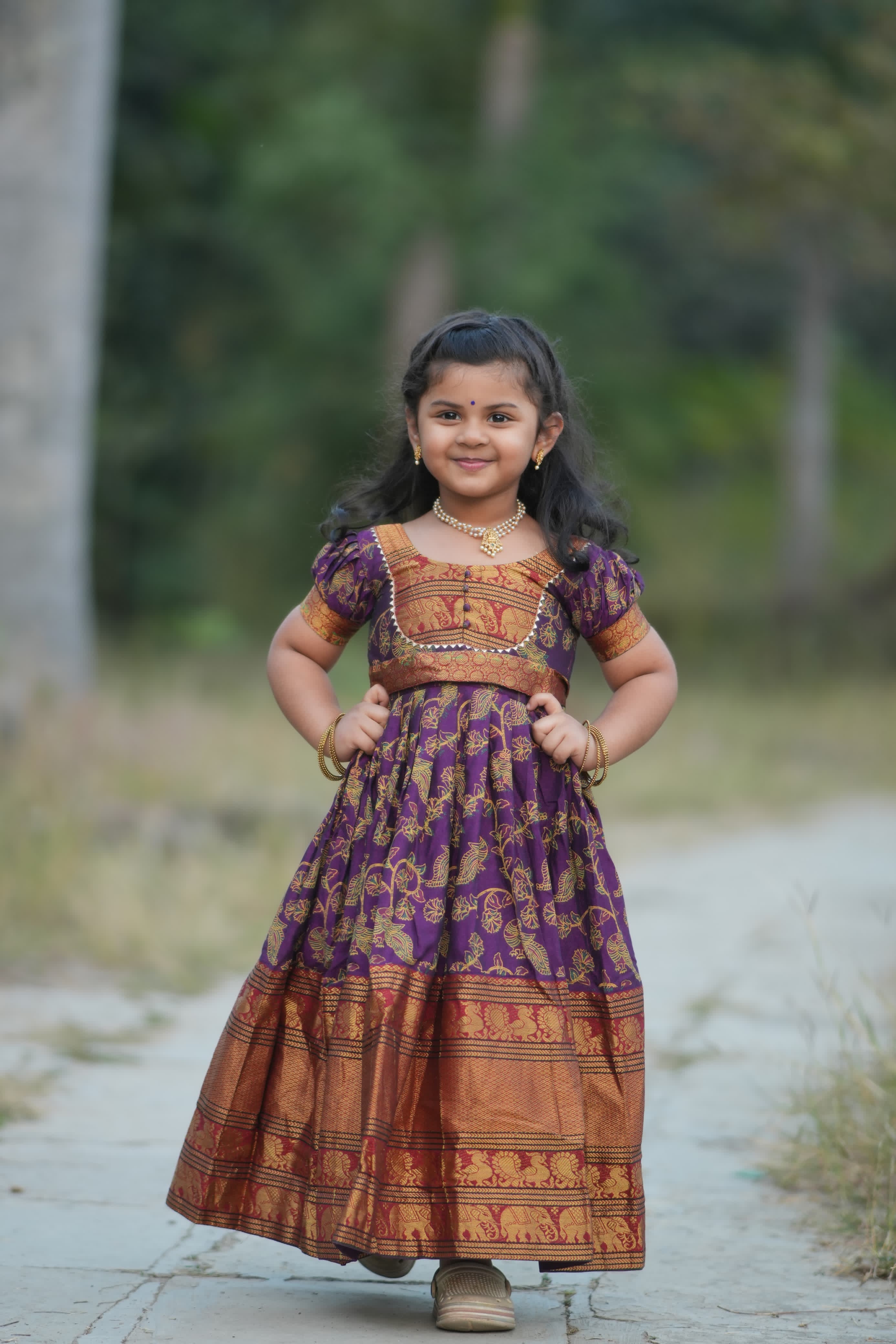 Kitmist Fashion Women's South Indian Silk Gown Narayan Pet Long