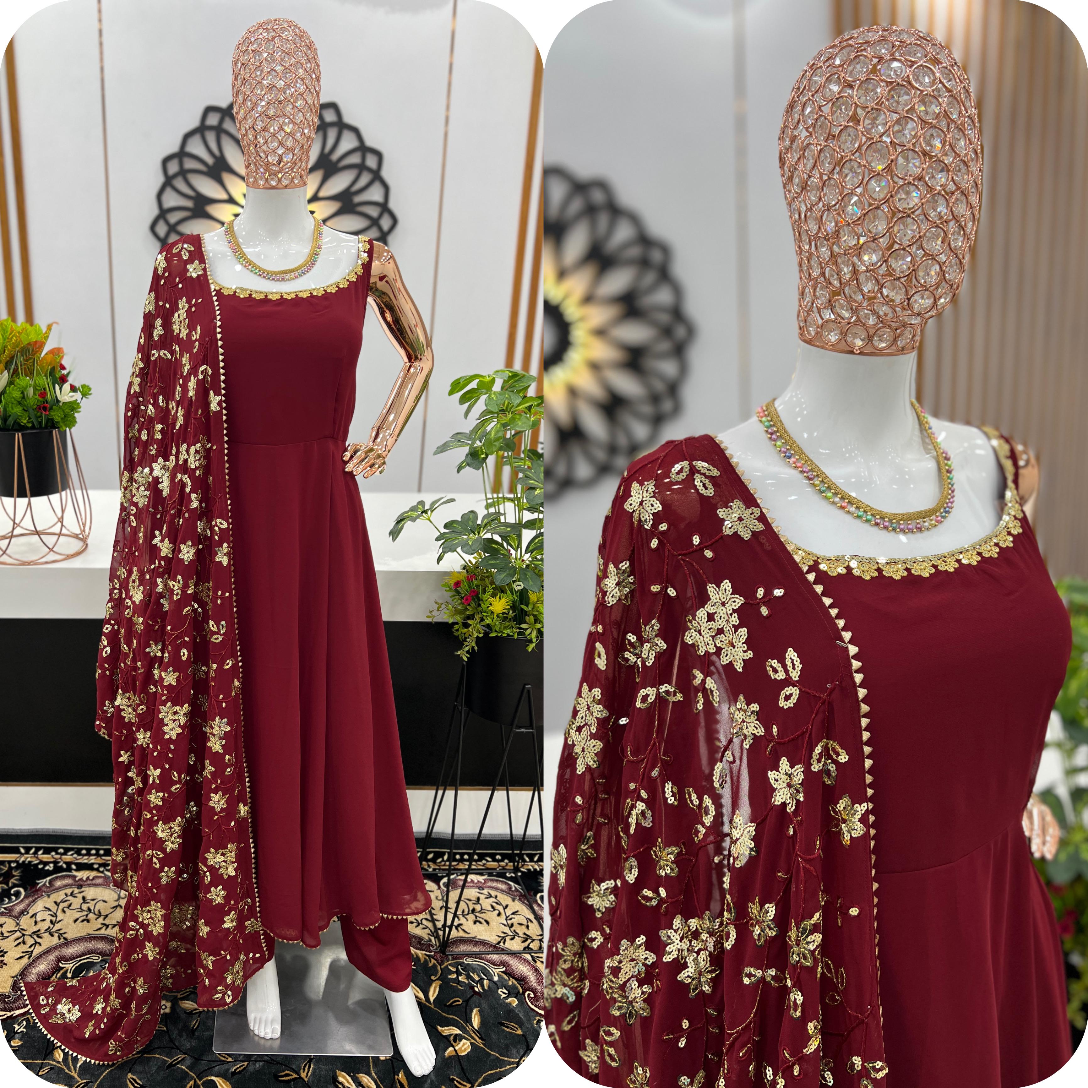 Sapphire Net Party Wear Gown Design|latest net gowns for party
